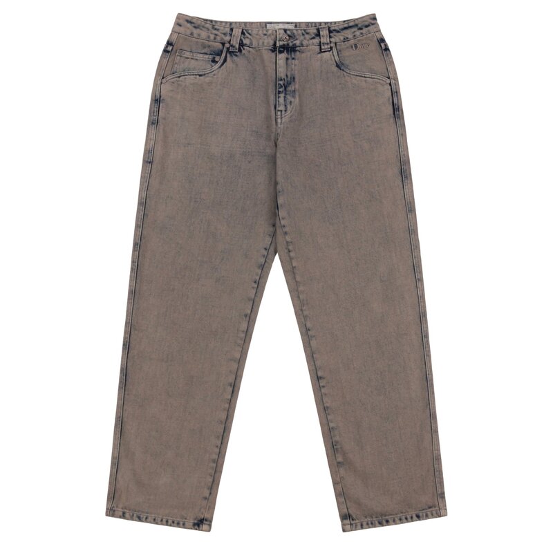 Dime Pantalon en Denim Classique Décontracté - Taupe Surteinte