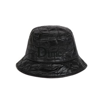 Dime Quilted Outline Bucket Chapeau - Noir