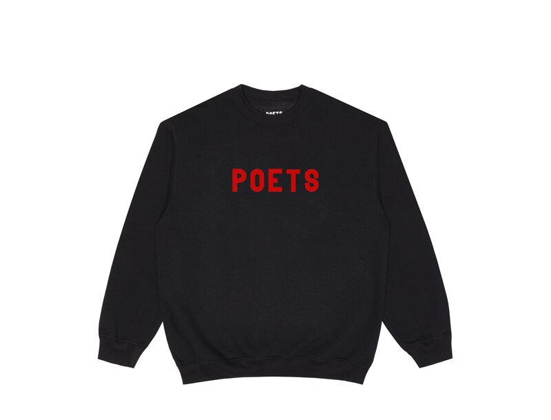 Poets OG Flock Crewneck Sweatshirt - Black
