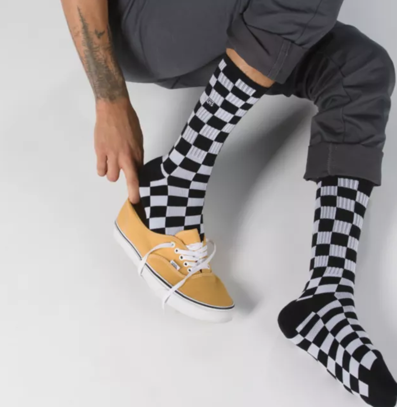 Vans Checkerboard Crew Socks II - Black/White