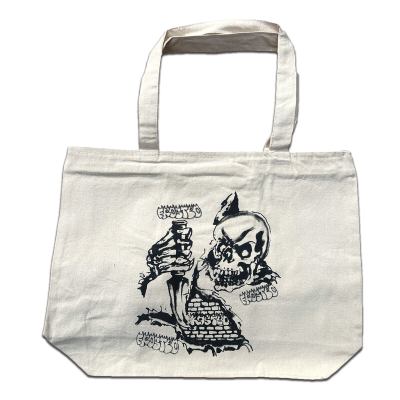 Frosted Skeleton Knife Tote Bag - Bone