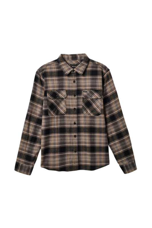 Brixton Bowery L/S Flannel - Black/Charcoal/Oatmeal