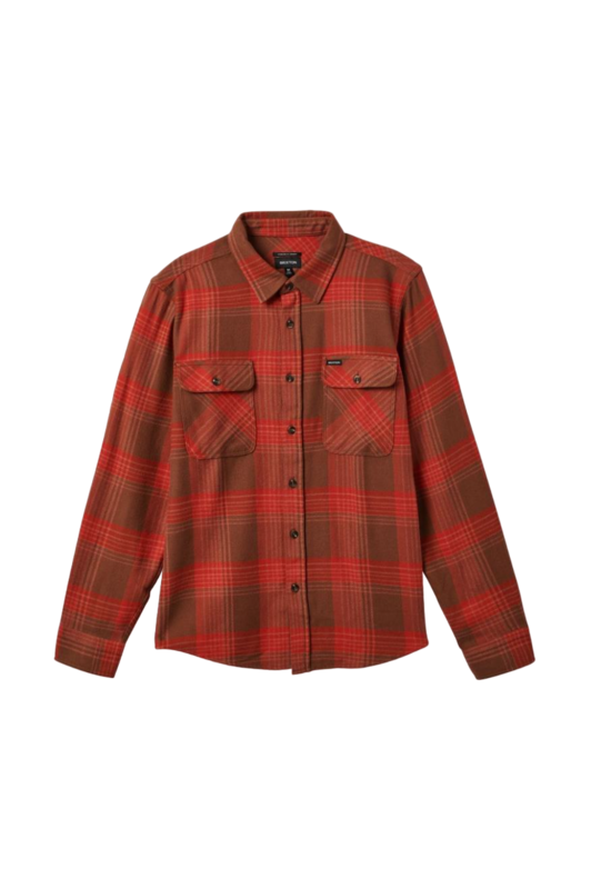 Brixton Bowery L/S Flannel - Barn Red/Bison