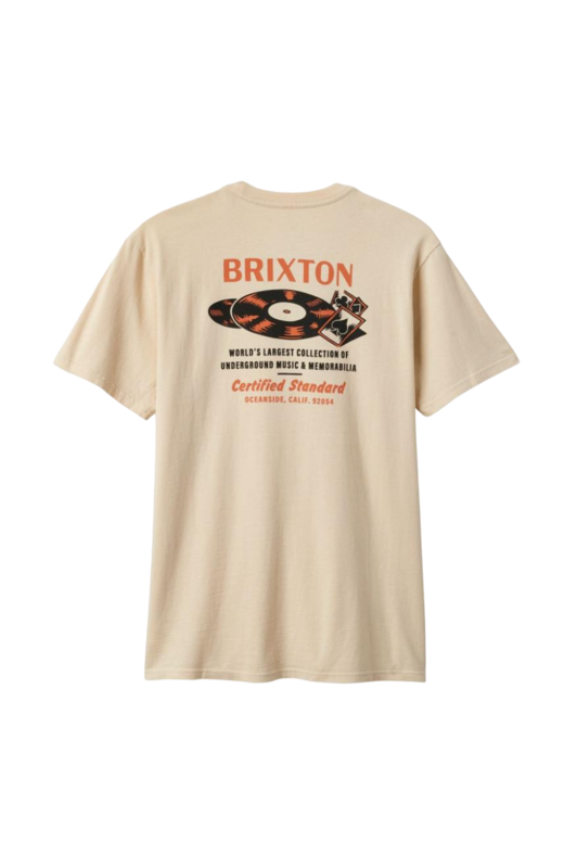 Brixton Hubbard S/S Standard Tee - Cream Worn Wash