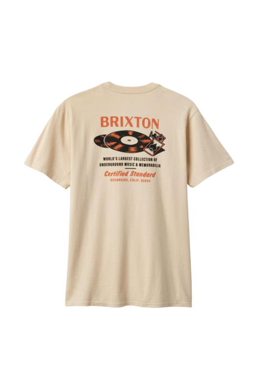 Brixton Hubbard T-Shirt Standard M/C - Crème Lavée et Usée