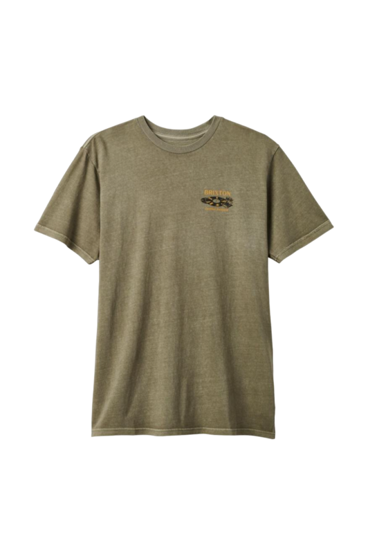 Brixton Hubbard T-Shirt Standard M/C - Olive Surplus  Lavée et Usée