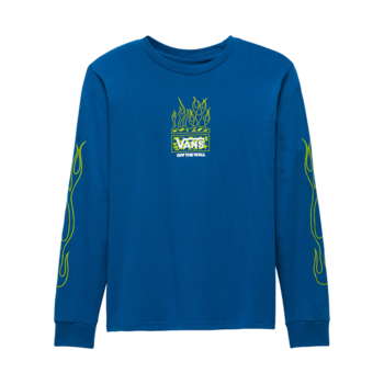 Vans Kids Neon Flames T-Shirt à Manches Longues - Vrai Bleu