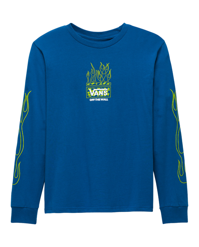 Vans Kids Neon Flames Long Sleeve T-Shirt - True Blue