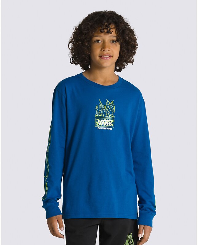 Vans Kids Neon Flames T-Shirt à Manches Longues - Vrai Bleu