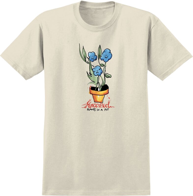 Krooked Blue Flowers Tee - Natural