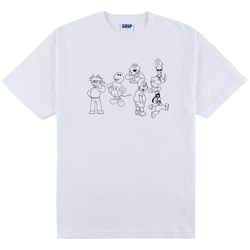 Classic Grip Confused Characters T-Shirt - Blanc