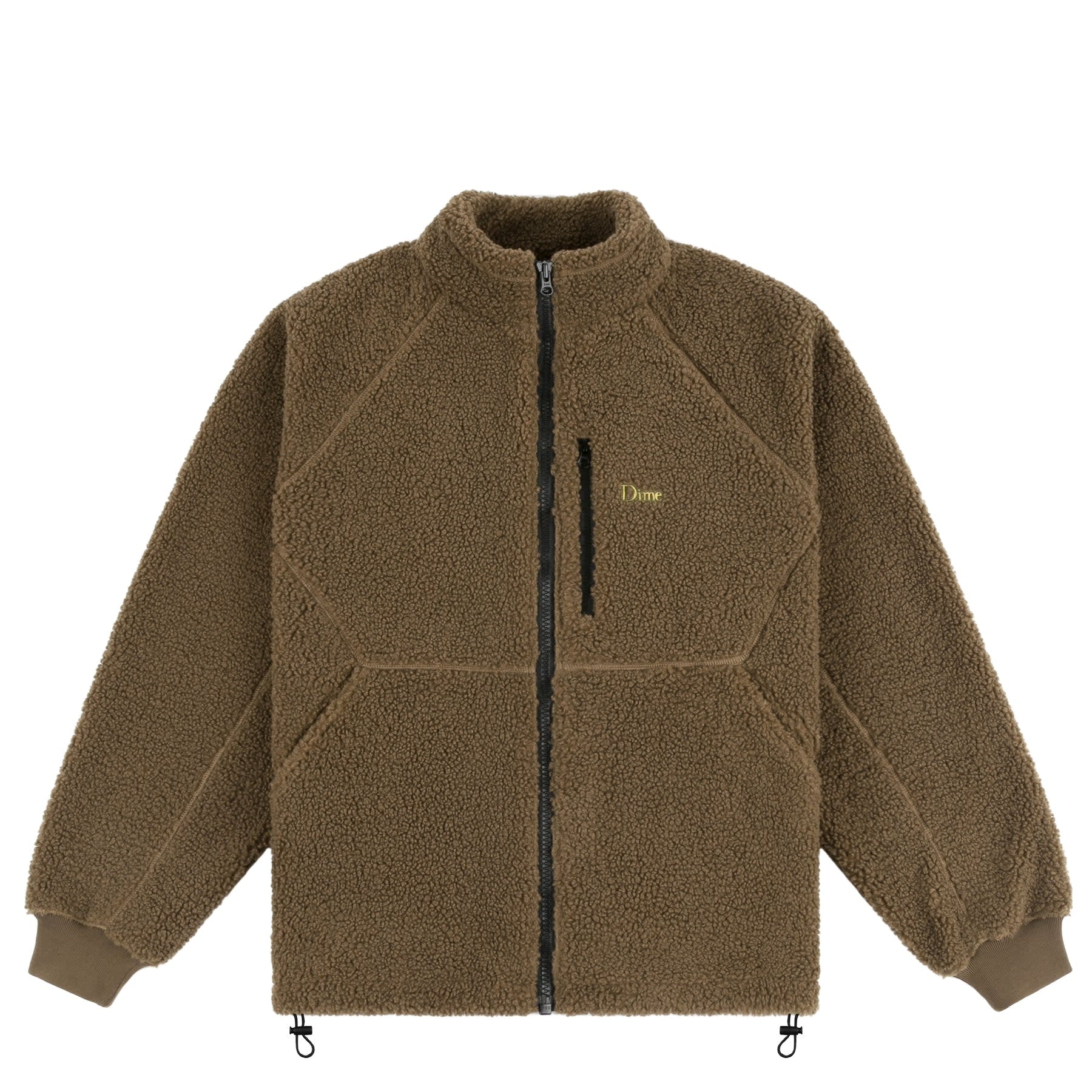 Dime Polar Fleece Sherpa Zip - Military Brown - Palm Isle Skate Shop