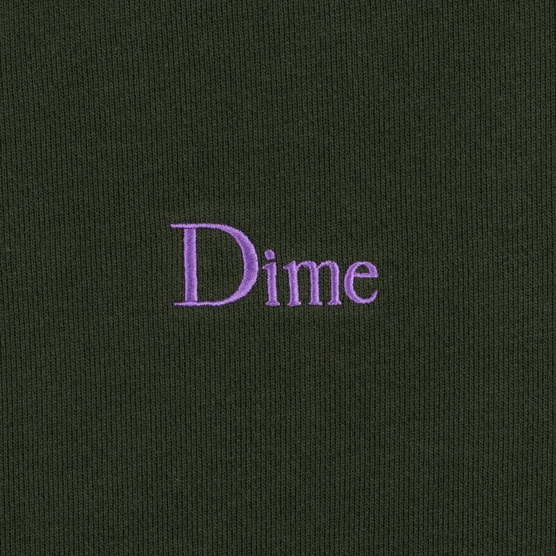 Dime Classic Small Logo Col Rond - Vert Forêt