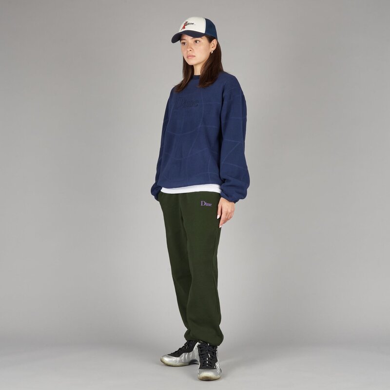 Dime Classic Small Logo Sweatpants - Forest Green