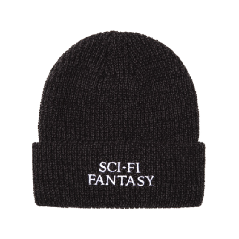 Sci-Fi Fantasy Mixed Yarn Logo Bonnet - Noir/Gris