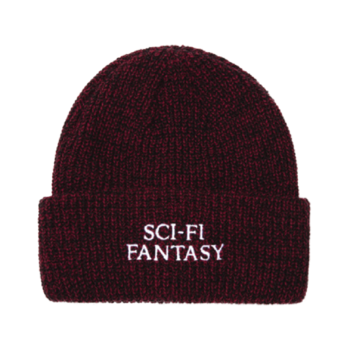 Sci-Fi Fantasy Mixed Yarn Logo Bonnet - Rouge/Noir