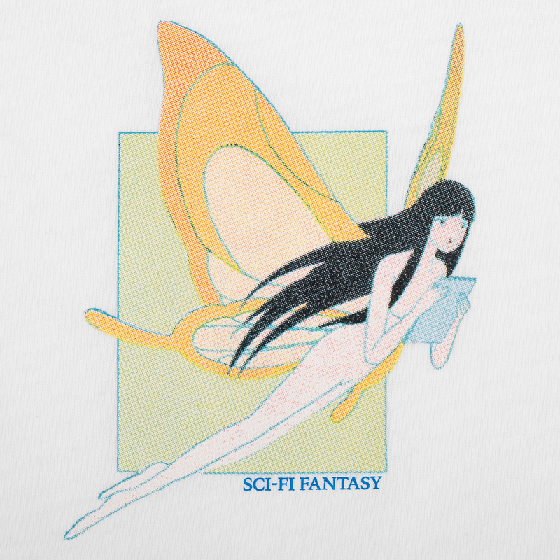 Sci-Fi Fantasy Moth Girl Tee	- White