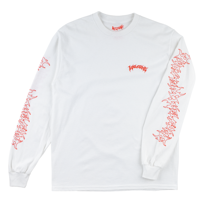 Welcome Barb Long Sleeve Tee - White/Red