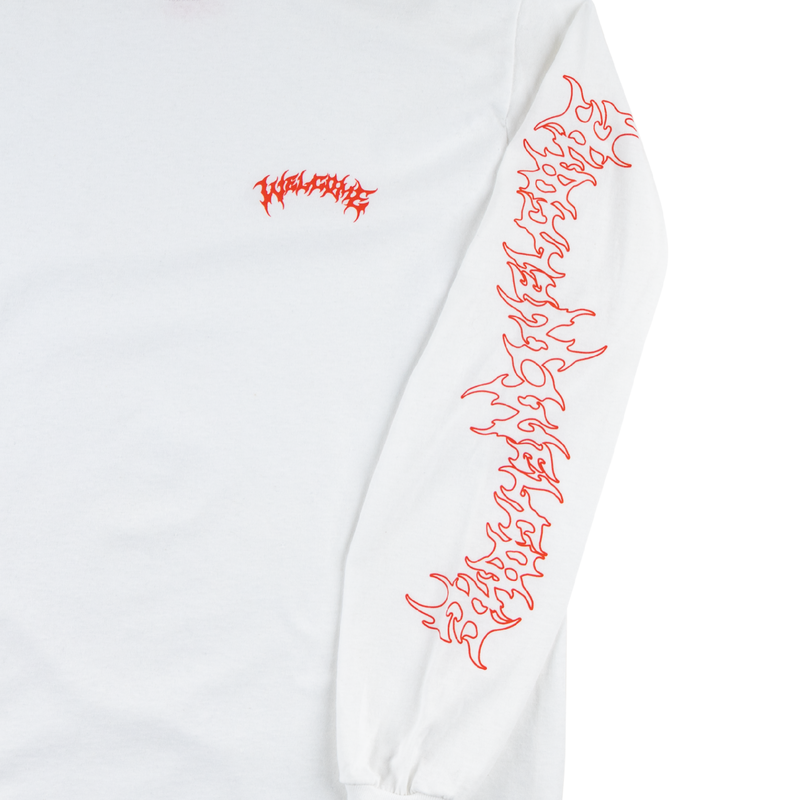 Welcome Barb Long Sleeve Tee - White/Red