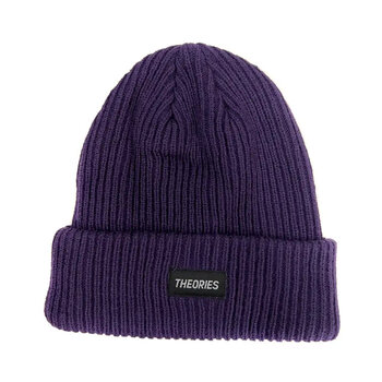 Theories Stamp Label Rib Knit Bonnet - Aubergine