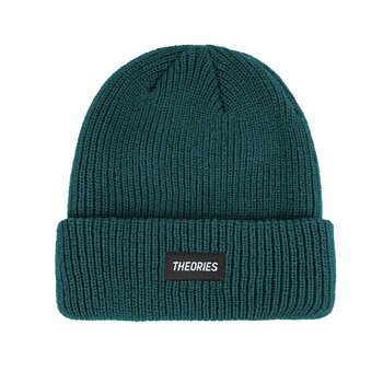 Theories Stamp Label Rib Knit Bonnet - Vert Sarcelle