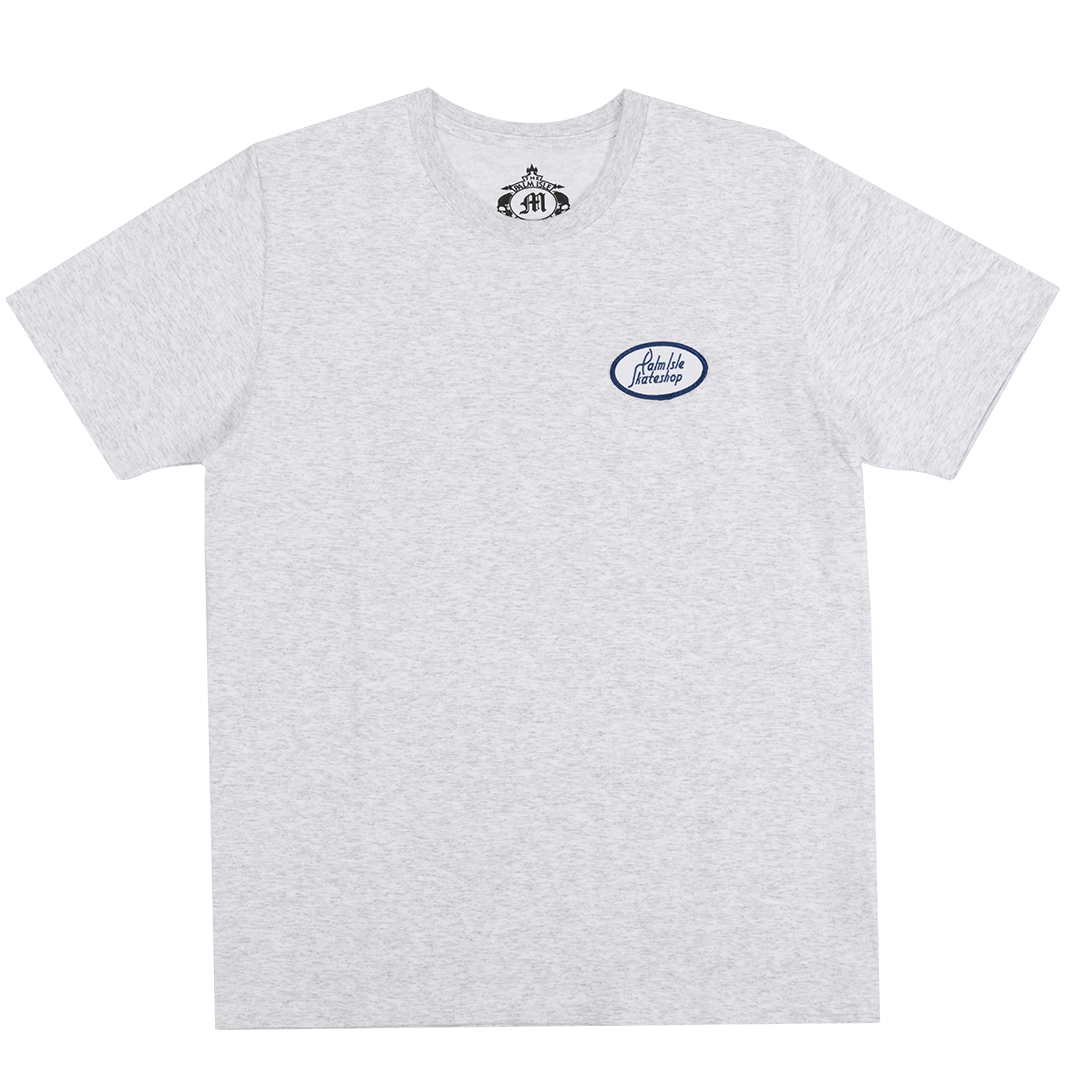 Palm Isle Gas Station Tee - Ash Grey - Palm Isle Skate Shop