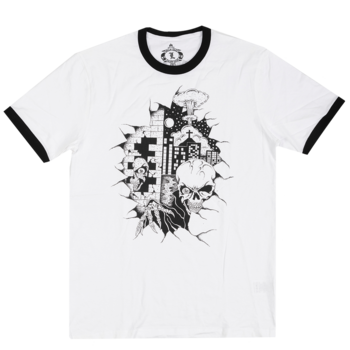 Palm Isle Tavi Ringer Front Print T-Shirt - White