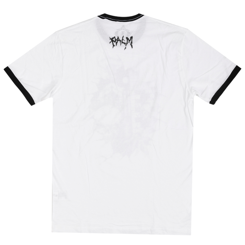 Palm Isle Tavi Ringer T-Shirt imprimé sur le devant - Blanc