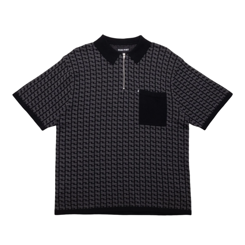 Pass~Port Drain Knit Polo - Black