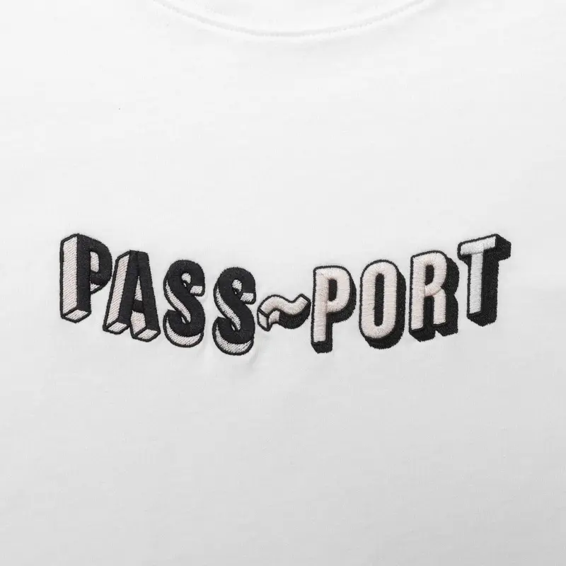 Pass~Port Sunken Logo T-Shirt Brodé - Blanc