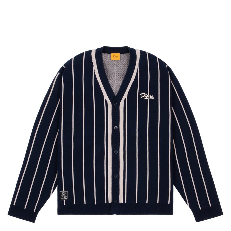 Dime Baseball Knit Cardigan - Navy