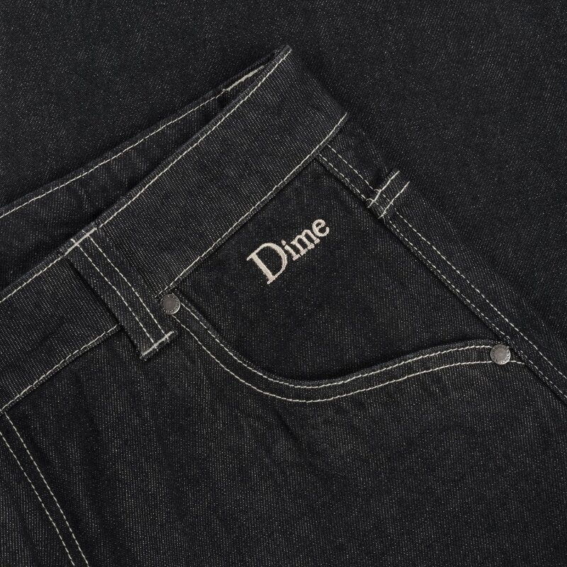 dime baggy denim black washed