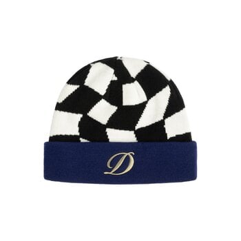 Dime D Checkered Cuff Bonnet - Noir