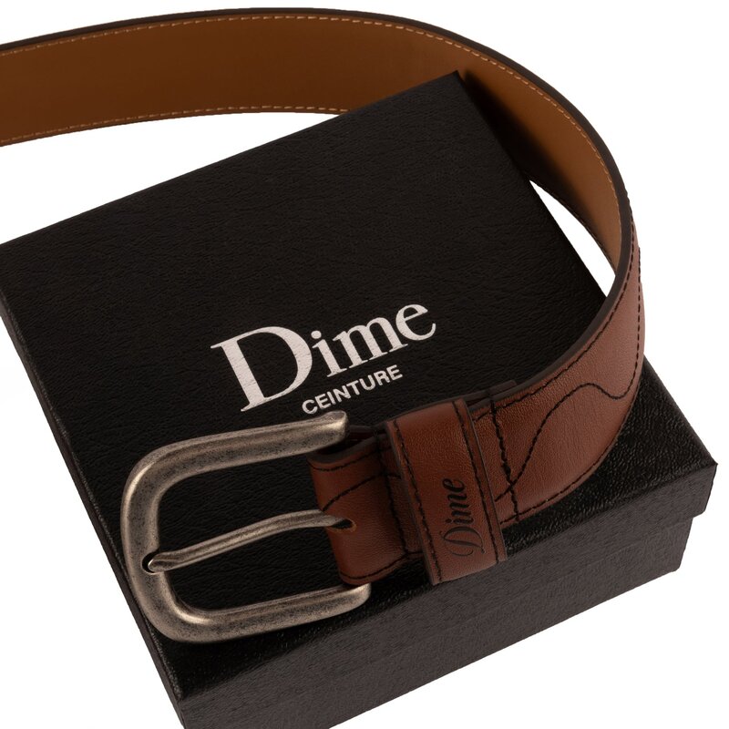 Dime Desert Leather Belt - Brown