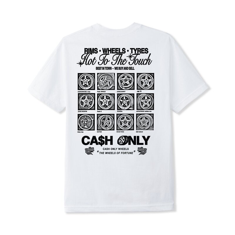 Cash Only Wheels Tee - White