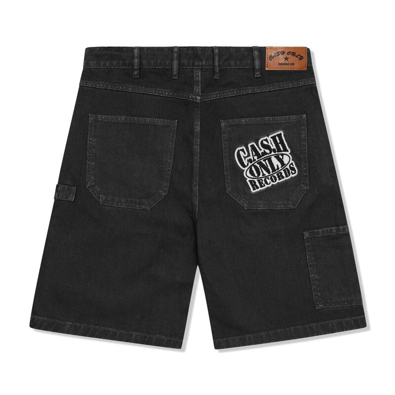 Cash Only Records Denim Shorts - Black