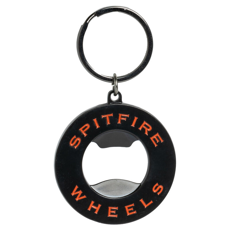 Spitfire Classic Swirl Bottle Opener Keychain - Black/Red