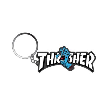 Santa Cruz x Thrasher Screaming Logo Porte-Clés - Noir/Bleu