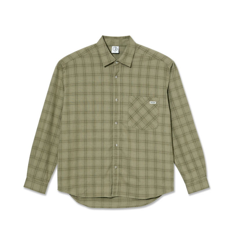 Polar Skate Co. Mitchell LS Shirt Flannel - Green/Beige