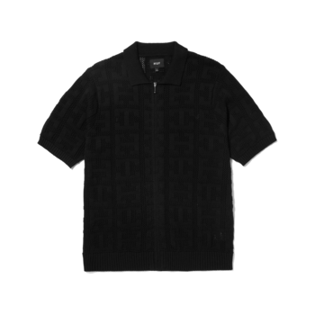 HUF Monogram Jacquard Zip Sweater - Black