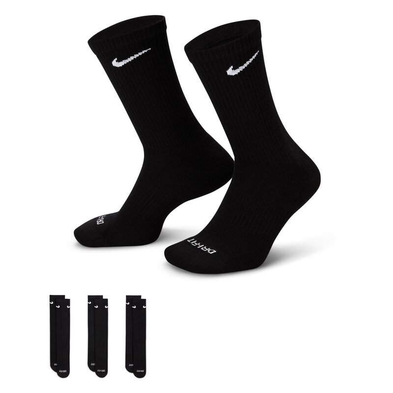 Nike SB Everyday Plus Chaussettes d'Entraînement Coussinées (3 paires) - Noir/Blanc