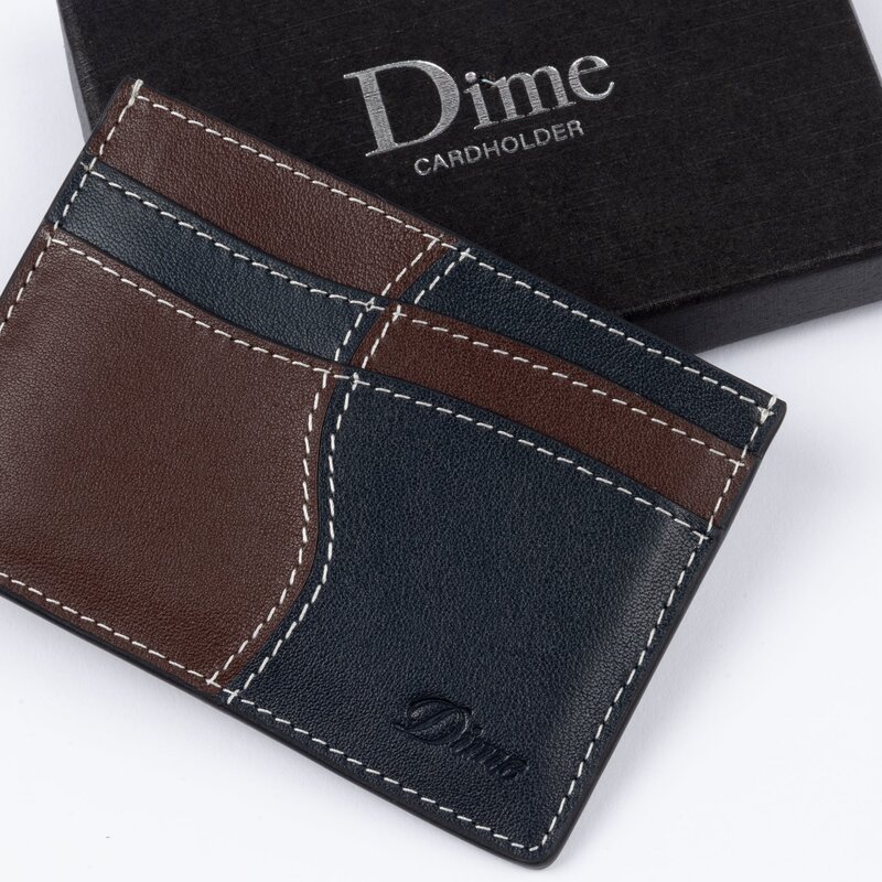 Dime Wave Leather Cardholder - Black