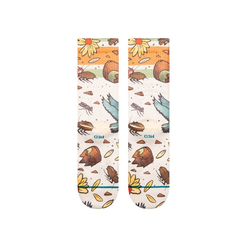 Stance "Todd Francis" Trashed Crew Socks - Off-White