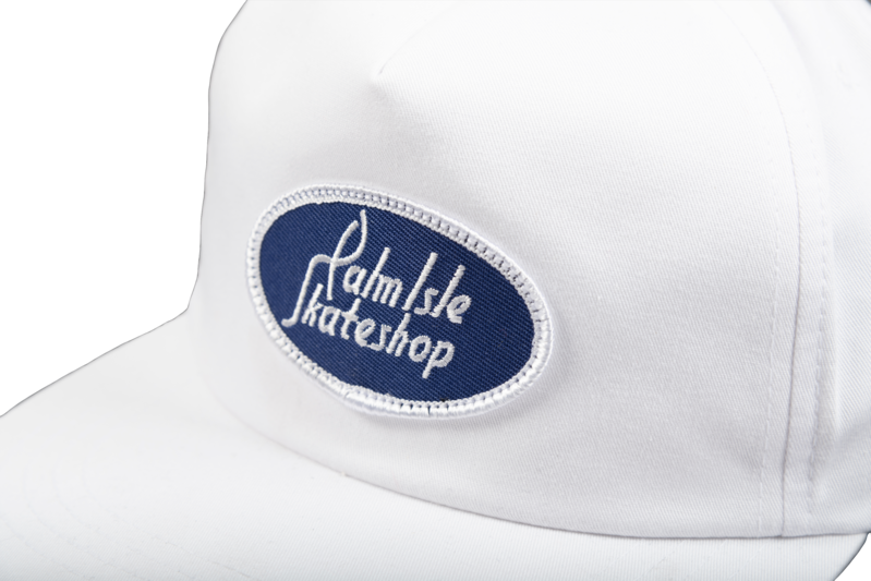 Palm Isle Gas Station Snapback Cap - White