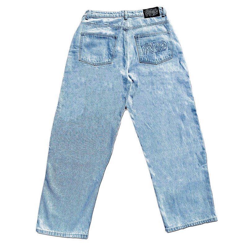 Frosted Wavy Jeans - Light Blue