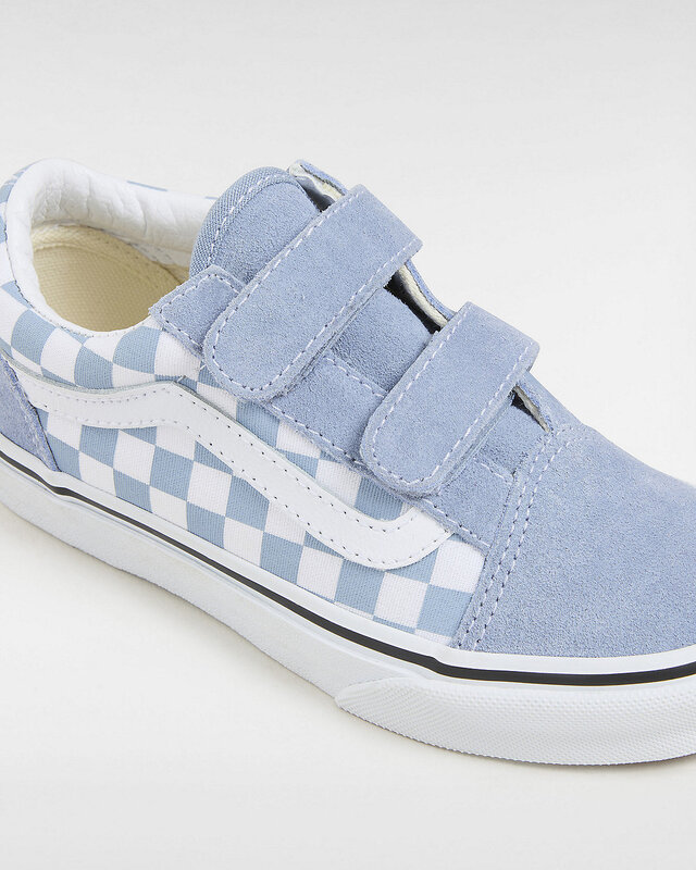 Vans Kids Old Skool V Checkerboard Blue White Palm Isle Skate Shop