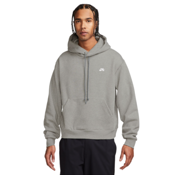 Nike SB Fleece Pullover Skate Hoodie - DK Grey Heather/White