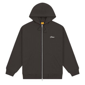 Dime Cursive Zip Hoodie - Vintage Black