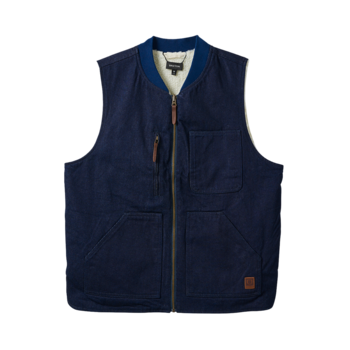 Brixton Builders Abraham Reversible Vest - Rinse Denim/Sherpa