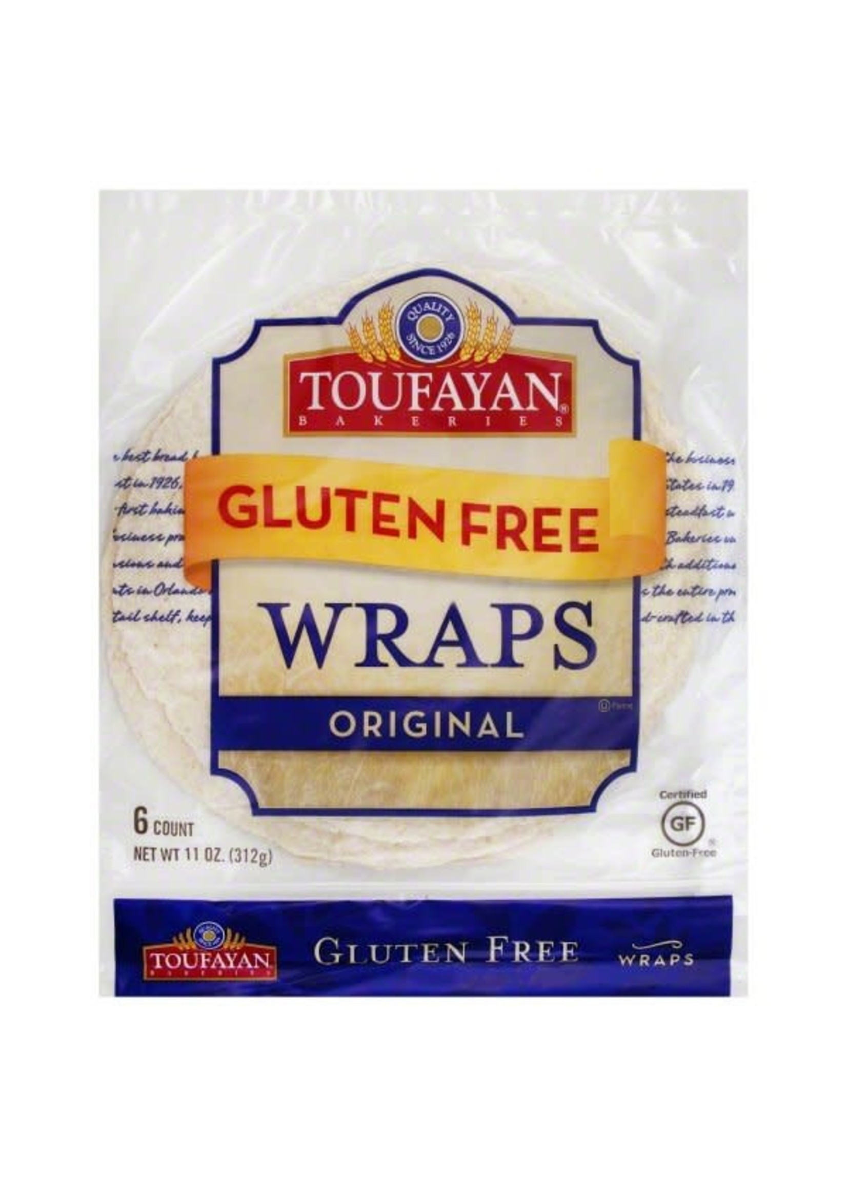 Toufayan Gluten Free Wraps Original